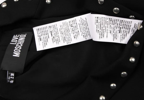 ラブモスキーノ LOVE MOSCHINO ポリ混紡スタッズ装飾ジャケット 黒2 (K