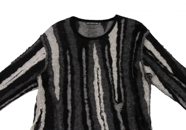 イッセイミヤケメンISSEY MIYAKE MEN 総柄3Dジャガードニット 黒