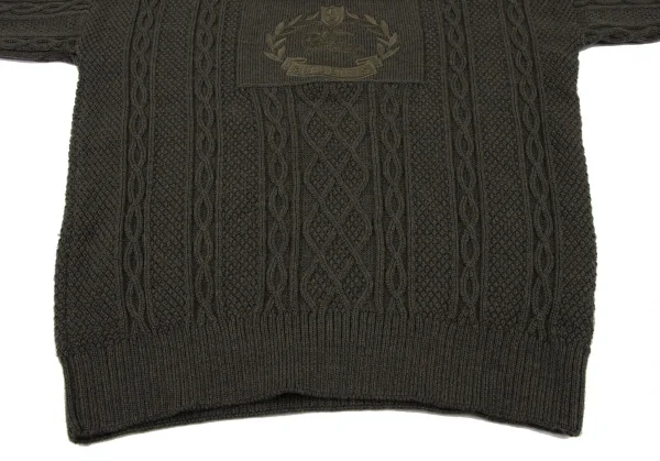 バーバリーズBurberrys' フロントロゴ刺繍ケーブルニットセーター 緑40