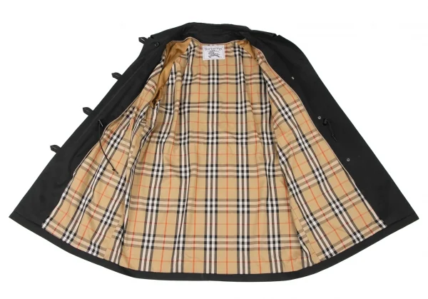 バーバリーズBurberrys' 裏ノバチェックライナーハーフコート 黒M位 (K