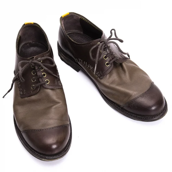 イッセイミヤケメンISSEY MIYAKE MEN ステッチ切替デザインレザー