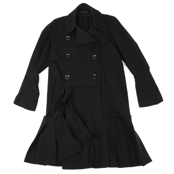 ヨウジヤマモト ファムYohji Yamamoto FEMME ウール裾プリーツ切替