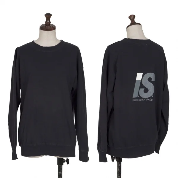 イッセイミヤケISSEY MIYAKE I.S. コットンバックロゴスウェット 紺9