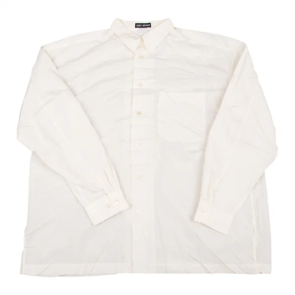 イッセイミヤケメンISSEY MIYAKE MEN シワプリーツ長袖シャツ 生成りXL