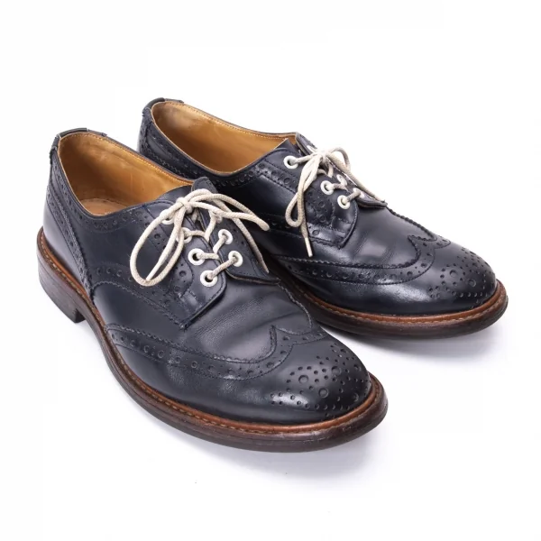 トリッカーズTricker's バートン レザーシューズ ネイビー27cm位 (K
