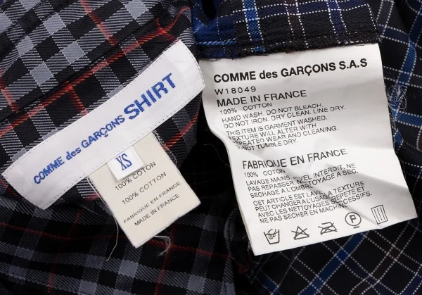 コムデギャルソンシャツCOMME des GARCONS SHIRT マルチチェックパッチ