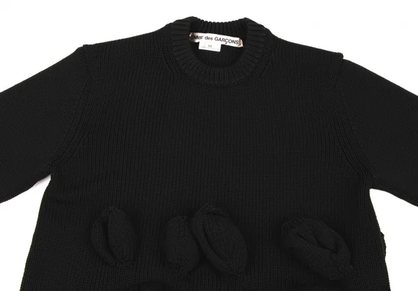 コムデギャルソンCOMME des GARCONS アップリケデザイン変形ニット
