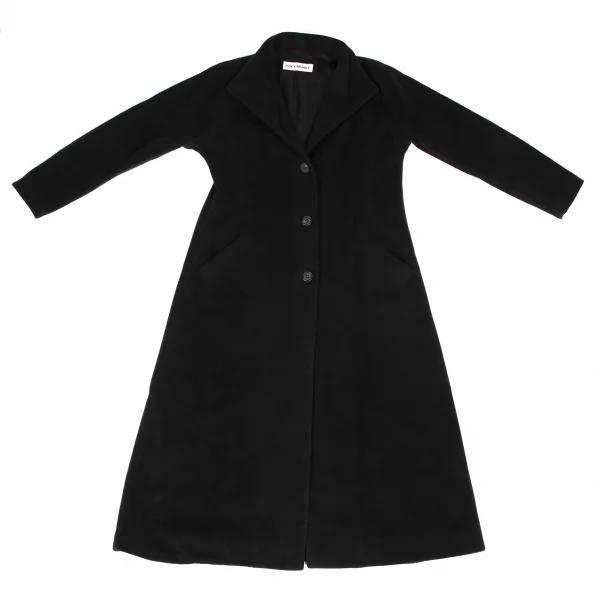 イッセイミヤケISSEY MIYAKE アンゴラウールロングコート 黒3 (K-134205)