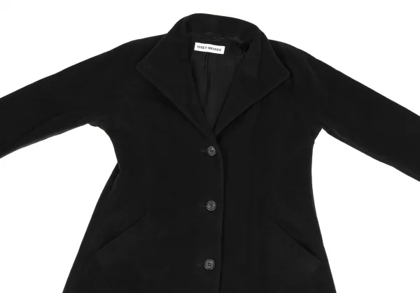 イッセイミヤケISSEY MIYAKE アンゴラウールロングコート 黒3 (K-134205)