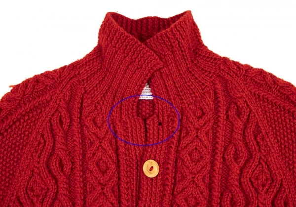 インバーアラン INVERALLAN ウールハンドニットカーディガン 赤L位 (K