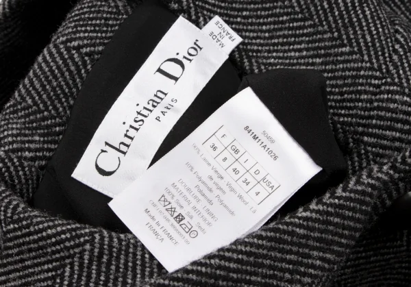 クリスチャンディオールChristian Dior ウールヘリンボーンフーデッド