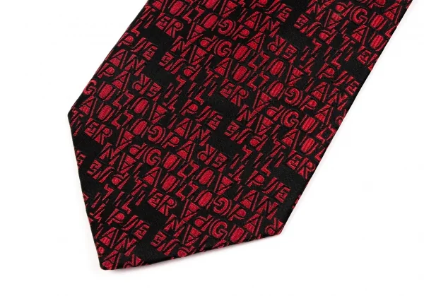 ジャンポールゴルチエJean Paul GAULTIER ロゴジャガードネクタイ 赤黒