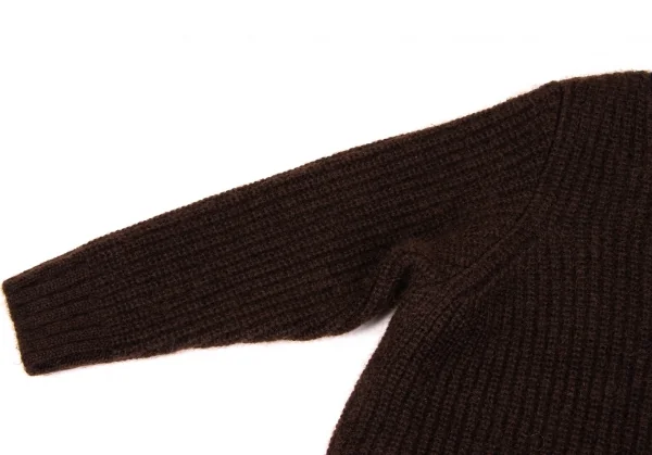 カラーkolor クレイジーパターンローゲージニット 紺茶3 (K-134973)