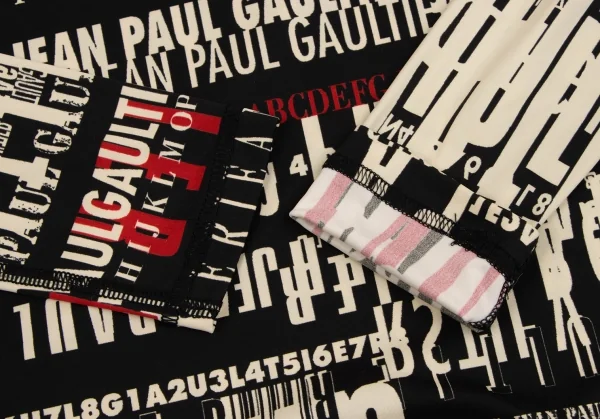 Jean Paul GAULTIER FEMME Typography Printed T Shirt Black 40 (K