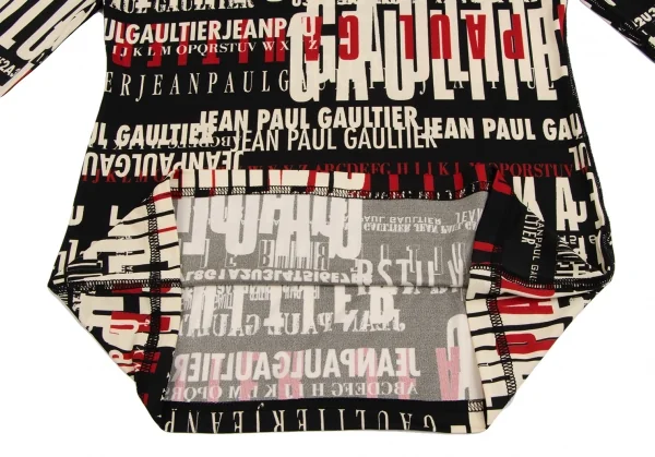 Jean Paul GAULTIER FEMME Typography Printed T Shirt Black 40 (K