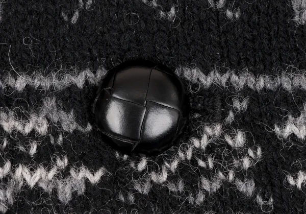 希少 美品 コムデギャルソンオム 総柄 ドッキングカーディガン ニット