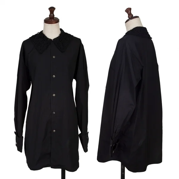 コムデギャルソンCOMME des GARCONS コットン襟レースデザインシャツ