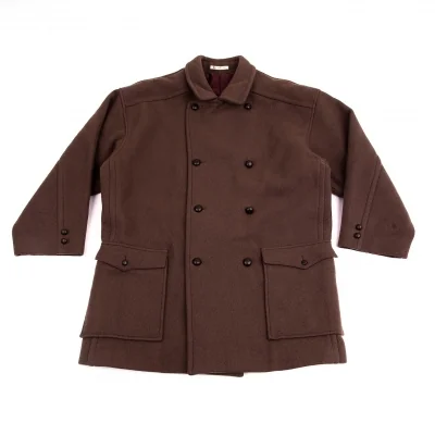 パパスPapas 圧縮ウールトグルボタンハーフコート グレーL位 (K-136649)