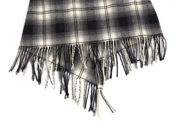 ナンバーナイン NUMBER(N)INE オンブレチェックラップスカート 黒