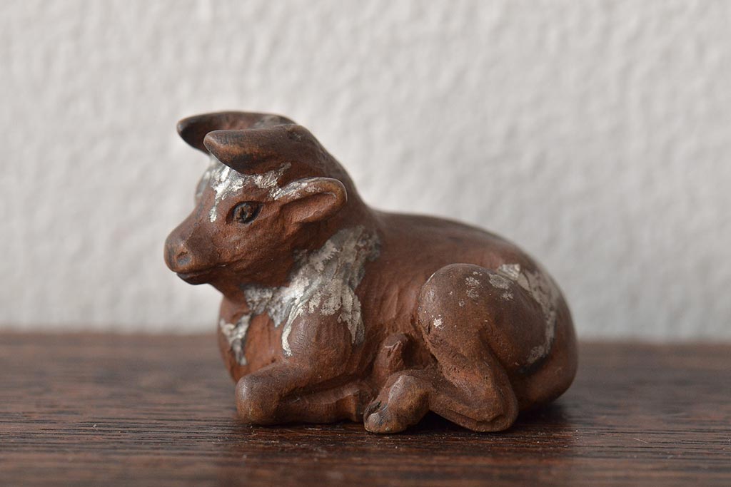 公式】アンティーク家具ラフジュ工房商品詳細ページ古い 牛の木彫根付