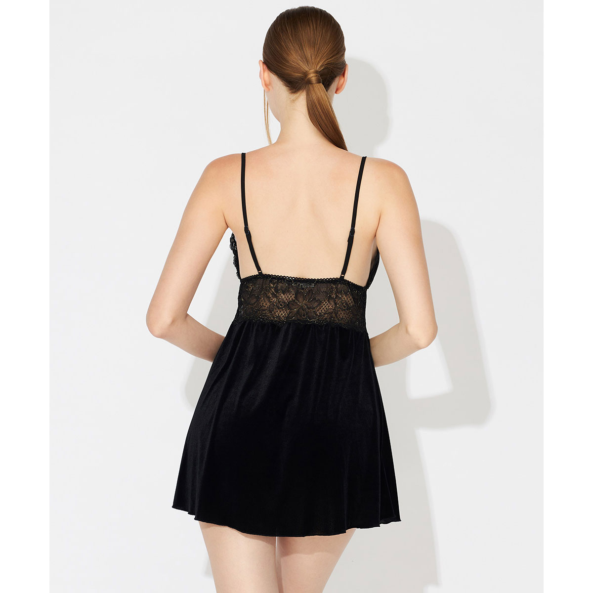 アンブラ Velvet Sin ベロア×レース ベビードール&ショーツ セット