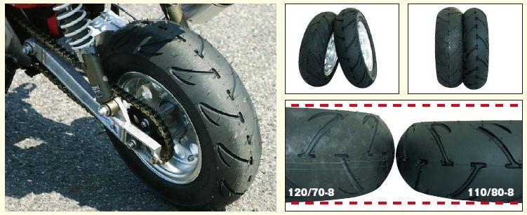 Webike | steady ステディ 8インチワイドタイヤ B77(バナナ) 【110/80