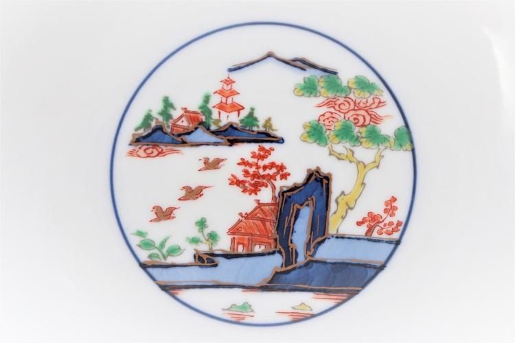幸楽窯 錦色絵山水蓋丼