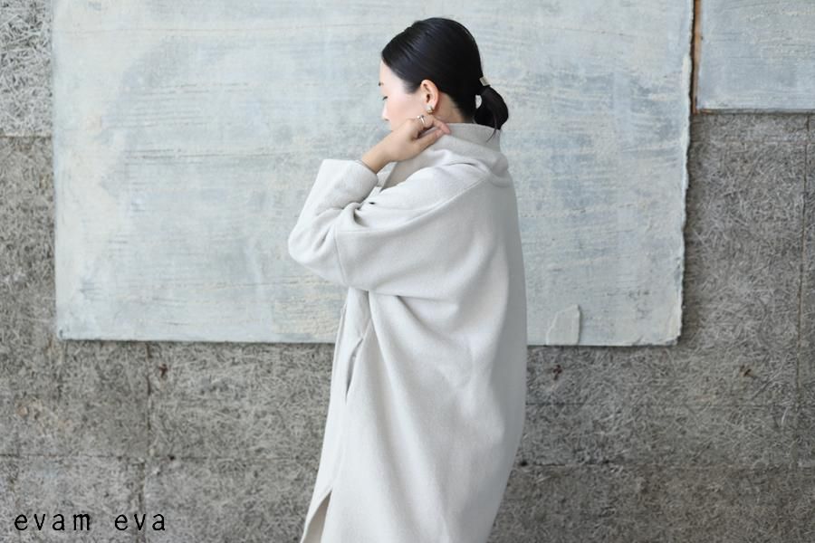 evam eva(エヴァム エヴァ) 【2022aw新作】プレスウール ローブコート