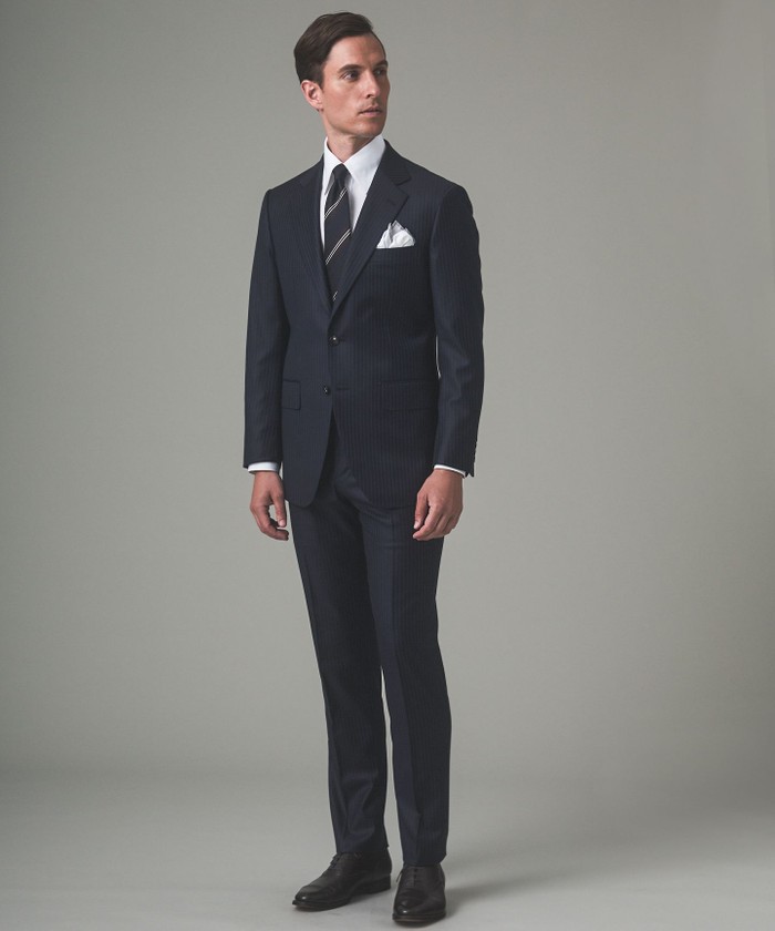 LoroPiana/ロロピアーナ】365 通年スーツ(ネイビー×ストライプ
