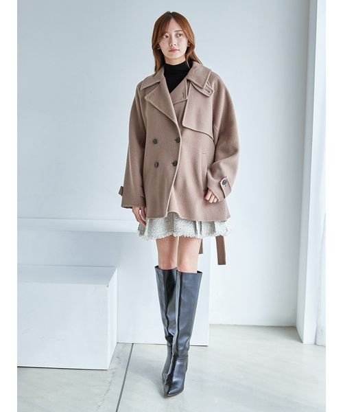 HIGH QUALITY】スカーフ付きウールミドルコート(508623197)｜阪急