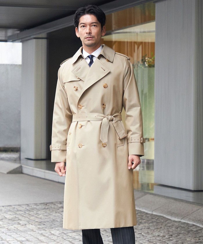 100年コート＞クラシックダブルトレンチコート(三陽格子)(505273277