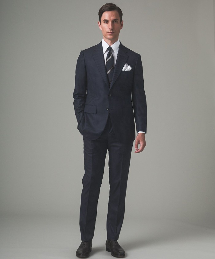 LoroPiana/ロロピアーナ】365 通年スーツ(ネイビー×ストライプ