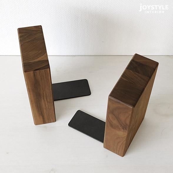 ブックエンド ブックスタンド Bタイプ ウォールナット材