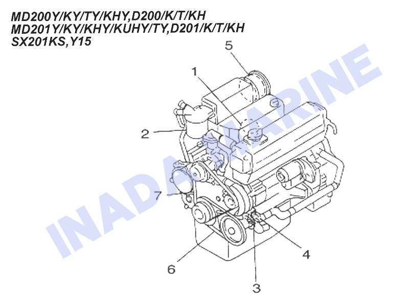 ディーゼルエンジン消耗部品一覧（MD200Y/MD200KY/MD200TY/MD200KHY