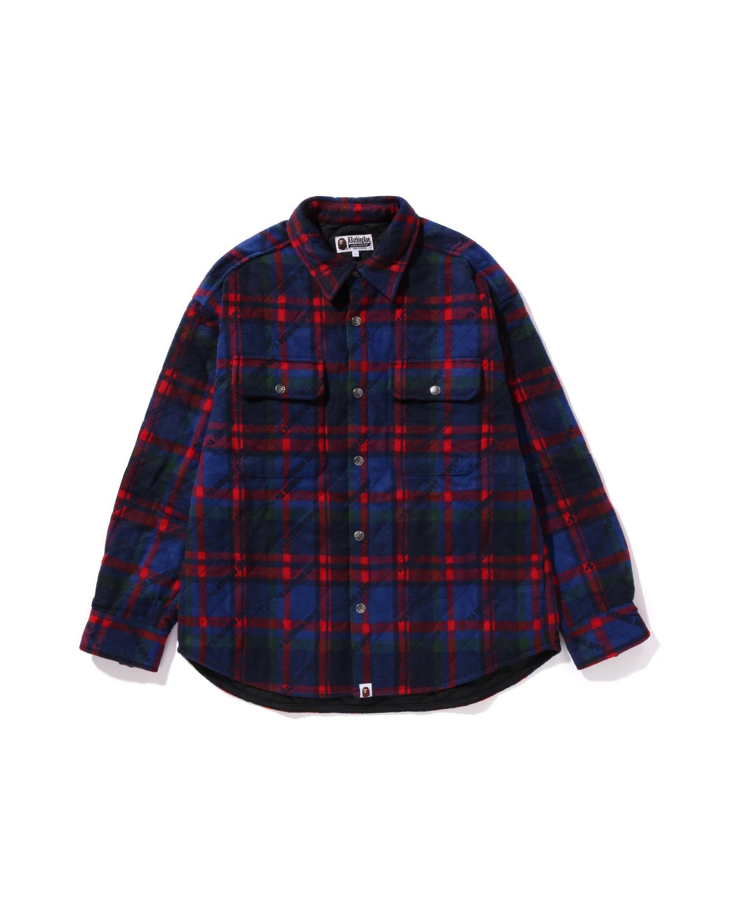 A BATHING APE® A Bathing Ape Logo Check Pattern Padded Flannel