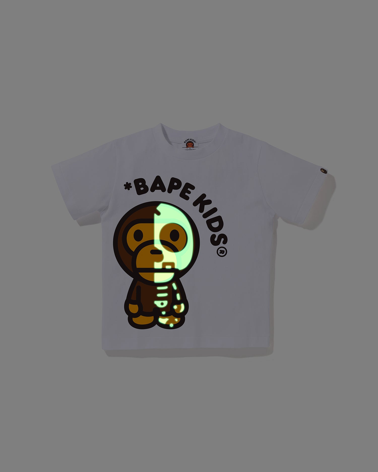A BATHING APE® Kids Baby Milo Skull Glow in the Dark Tee | Bape