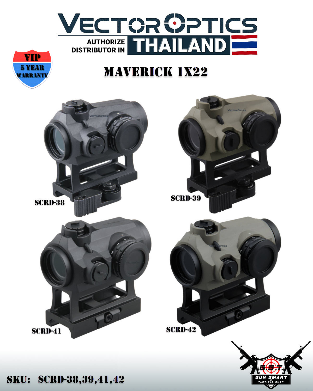 MAVERICK GEN III 1X22 MIL (3MOA) RUBBER ARMORED RED DOT