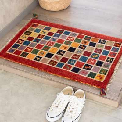 ☆ペルシャ手織りギャッベ 玄関マットMサイズ 7 | 三越伊勢丹