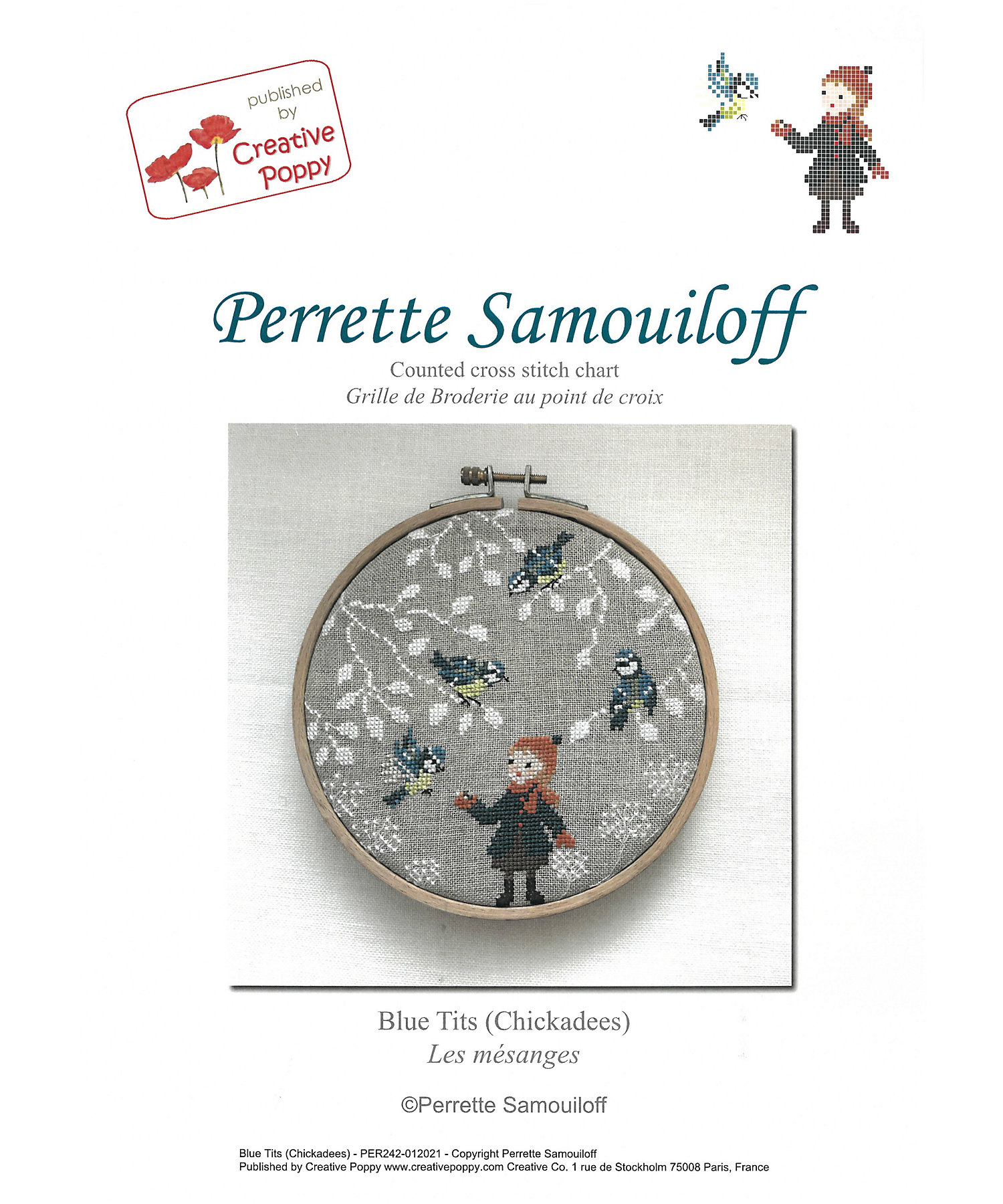 ☆ペレッテ・サモイロフ作 クロスステッチ刺繍 図案セット 「青い小鳥