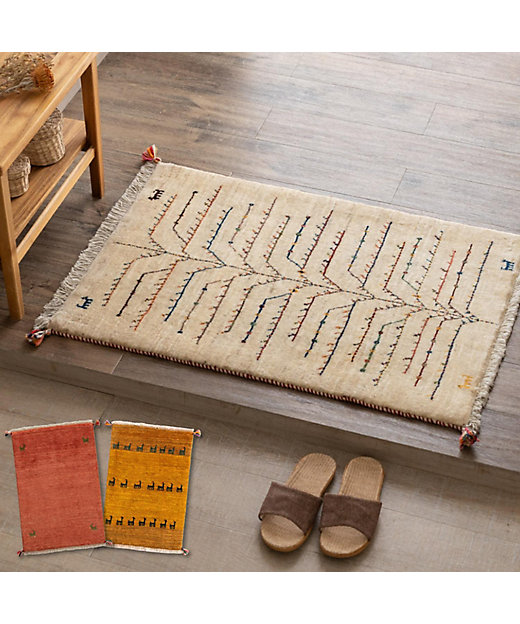 ☆ペルシャ手織りリーズバフトギャッベ 玄関マットMサイズ 5 | 三越