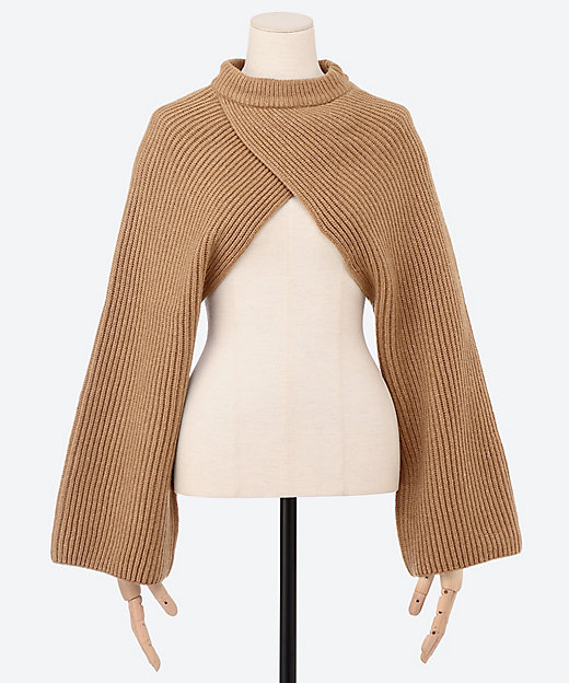 RIBBED KNIT WOOL SHRUG 25FW／11411