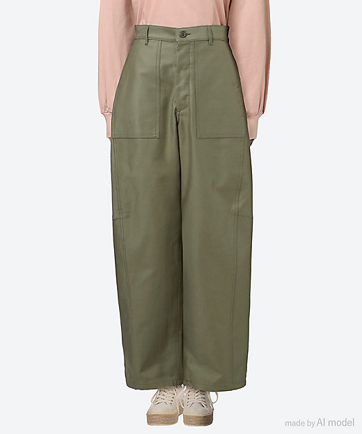 BACK SATIN BARREL―LEG PANTS 25FW