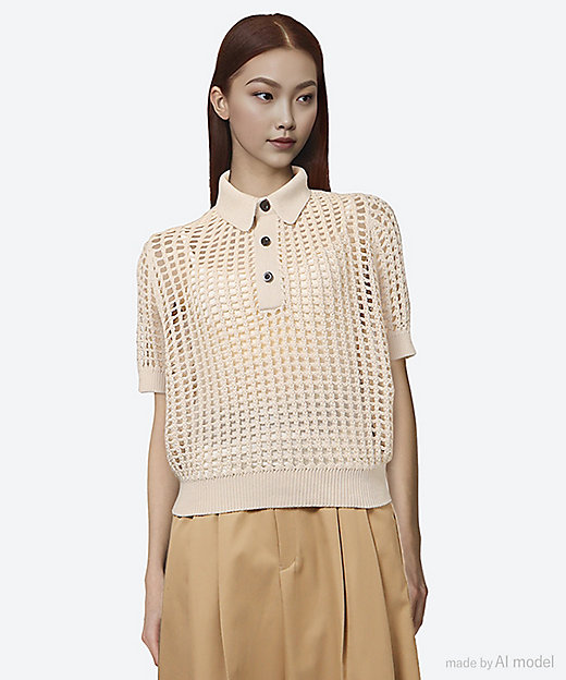 CROCHETED POLO SWEATER 25SS／11393