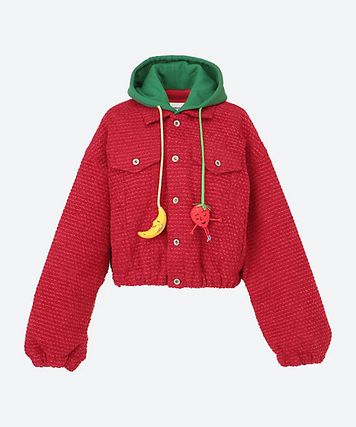PUFFED STRAWBERRY TRUCKER JACKET 6S