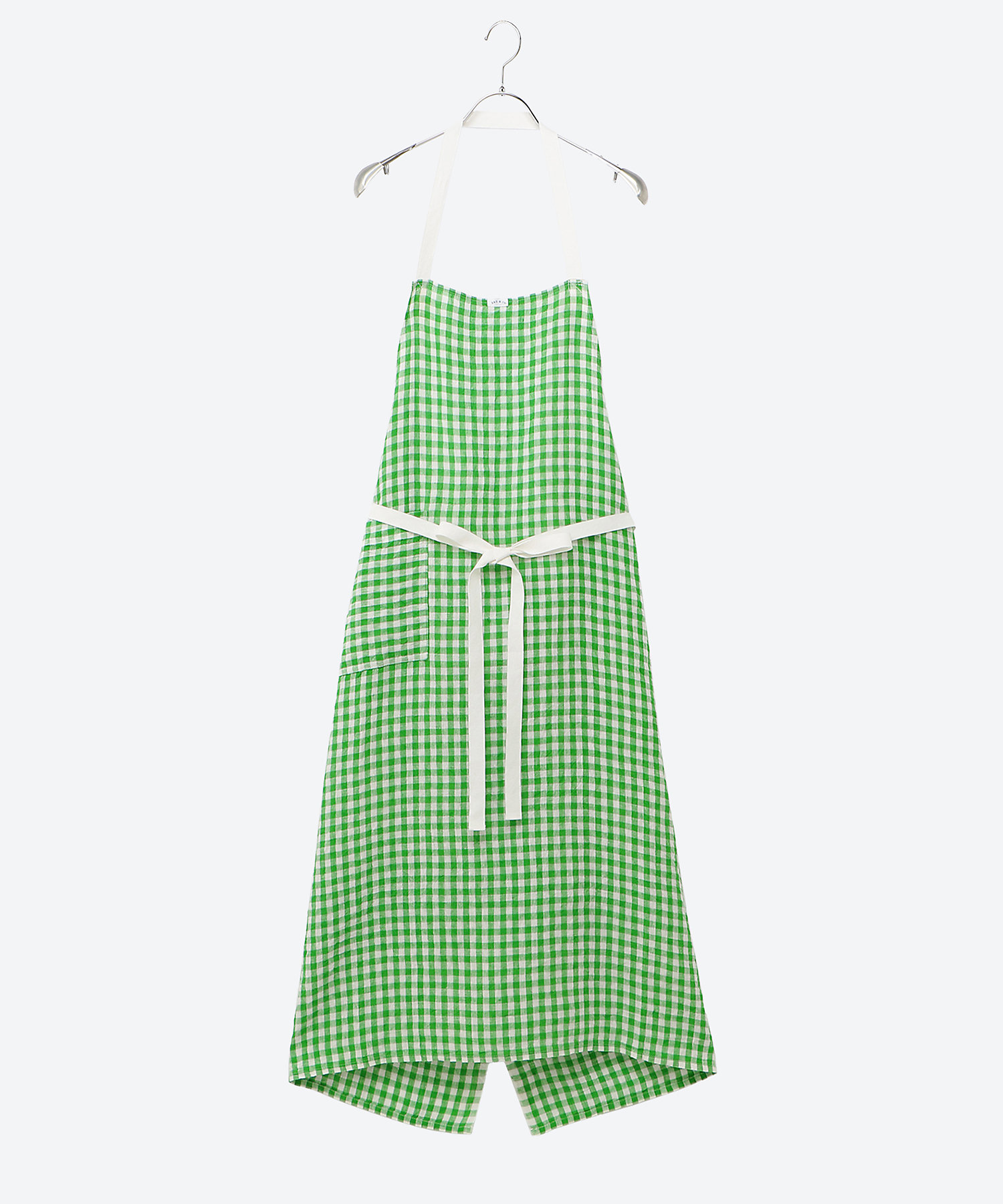 LINEN GINGHAM CHECK APRON | R & D.M.Co