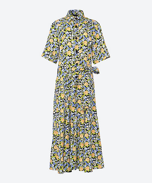 フラワープリントレギュラーカラーワンピース | BLAMINK (Women