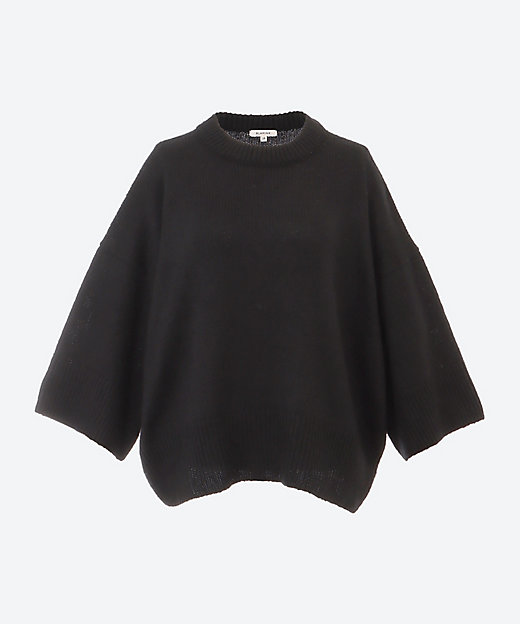 シルク5Gクルーネックショートスリーブニットセーター | BLAMINK