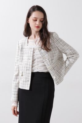 ◇スクエアーネックツイードジャケット（0315150204