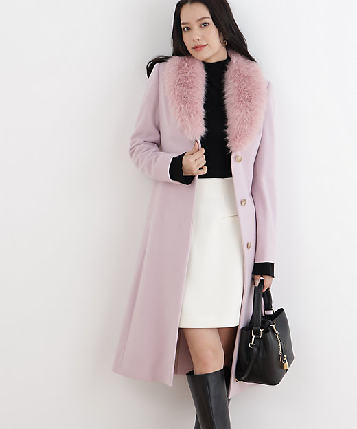 カシミヤ混ベルテッドコート（0314252109） | PINKY&DIANNE