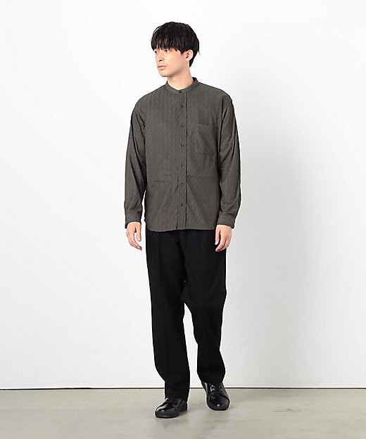 ダイヤ柄ジャカード バンドカラーシャツ（4792IK01） | COMME